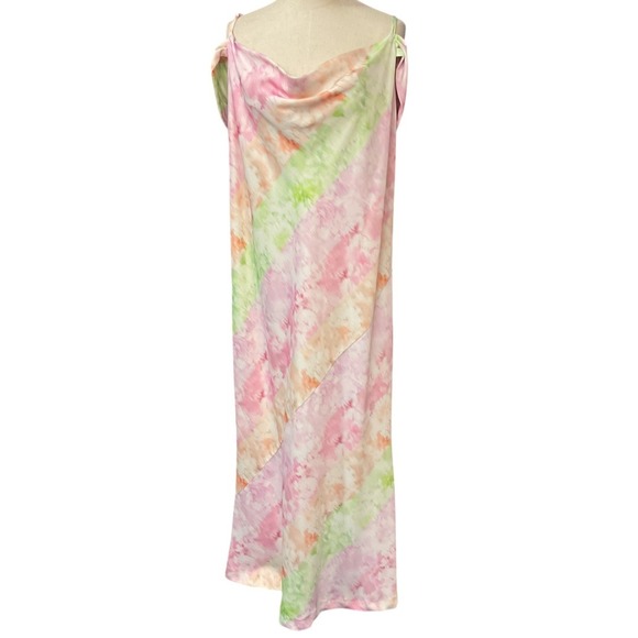 Eloquii‎ Womens Off Shoulder Bias Slip Dress Size 20W Pink Classic Drape Neck - Picture 5 of 14